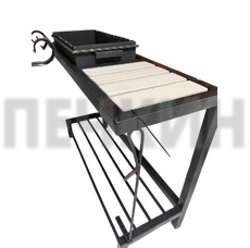 Мангал Лофт без крышки с деревянной полкой